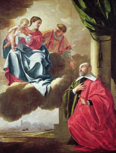 Pierre Tullier Before the Virgin and Child and St. Stephen by Jacques Blanchard